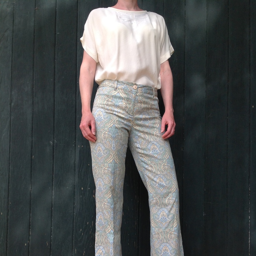 2pcs SET Silk blend pants rayon Blouse